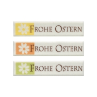 Plaquettes Frohe Ostern, mousse de sucre 1 X48 pcs - 80 x 18 mm