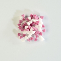 Décor à parsemer petits coeurs sucre roses/blancs 1 X1,5 Kg - 3,5 mm