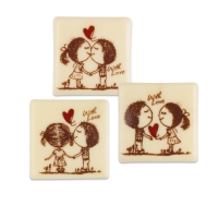 Carrés With Love, chocolat blanc 1 X140 pcs - 30 x 30 mm