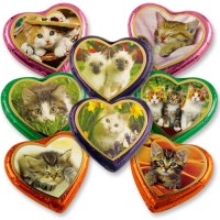 40 pcs Grands coeurs pralinés Chats