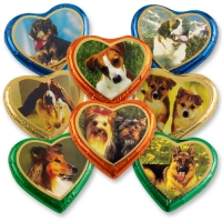 40 pcs Grands coeurs pralinés Chiens