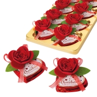 Médaillon-praliné Coeur orné d'une fleur 1 X16 pcs