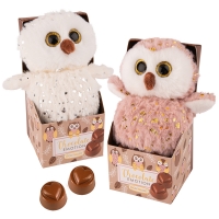 Chouette en peluche sur coffret 1 X12 pcs