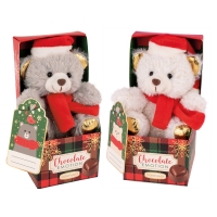 Ourson en peluche sur boîte, ass. 1 X 9 pcs