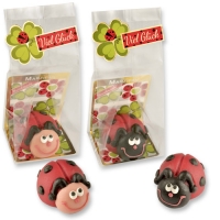 Coccinelles en pâte d'amandes  - pochette individuelle