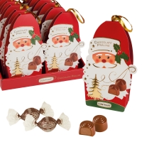 Pochette Père-Noel garnie de chocolat pralin 1 X12 pcs - 105 x 40 x 168 mm