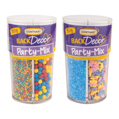 8  pcs Décors à parsemer, Mix Party, 4 compartiments 