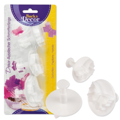 Découpoirs pâte à sucre, papillon 1 X5 Blister 