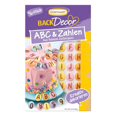 Lettres et chiffres en sucre 1 X15 Blister 