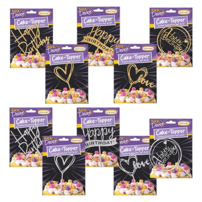 Cake topper, assortis 1 X50 pcs 