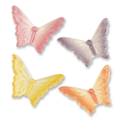 Papillons en sucre 1X 48 pcs - 38X 27X 12 mm 