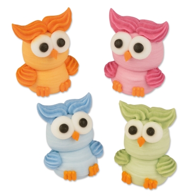 Chouettes en sucre 3D 1 X48 pcs - 27 x 21 x 35 mm 