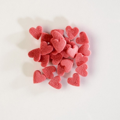 Cœurs en sucre, rouges 1 X1,3 Kg - 7 mm 