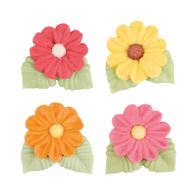 Ass. Fleurs avec feuilles, sucre 1 X60 pcs - 36 x 30 x 10 mm 