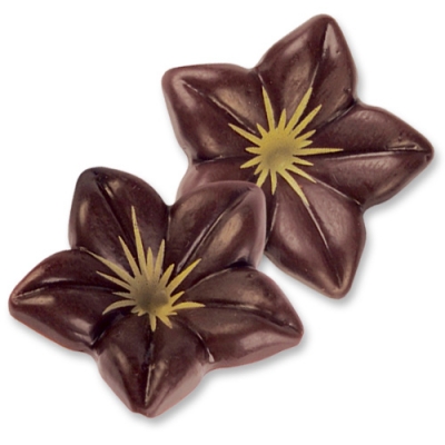 Fleurs 3D, chocolat noir 1 X76 pcs - Ø 28 mm 