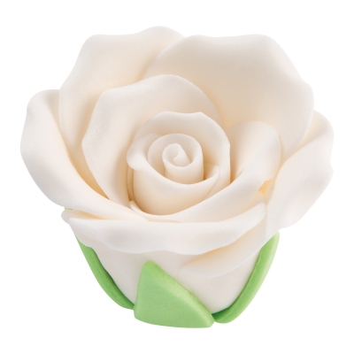 Moyennes roses blanches, sucre 1 X30 pcs - Ø 40 mm 
