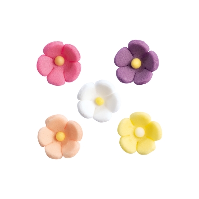 Petites fleurs colorées, sucre tragant 1 X540 pcs - Ø 13 mm 