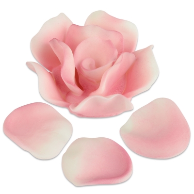 Roses et pétales roses en sucre, assortis 1 X33 pcs - Ø 60 x 25 mm 