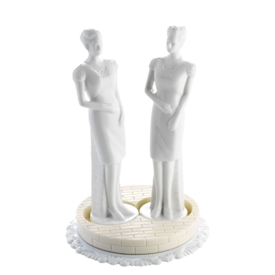 Couple Femmes en porcelaine blanche (interchangeable avec réf. 2555) 1 X1 pcs 