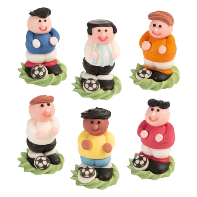 Footballeurs 3D, sucre 1 X24 pcs - Ø30 x 42 mm 