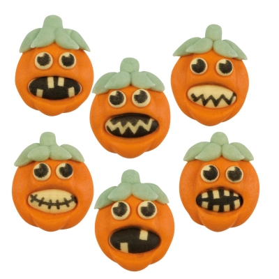 Citrouilles d'Halloween 2D, sucre 1 X72 pcs - 25 x 29 x 7 mm 