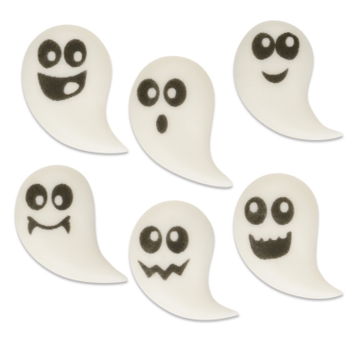 Fantômes d'Halloween ass., sucre 1 X84 pcs - 28 x 19 x 5 mm 