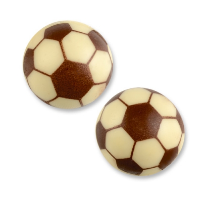 Ballons de foot creux 3D, chocolat blanc 1 X40 pcs - Ø 27 mm 