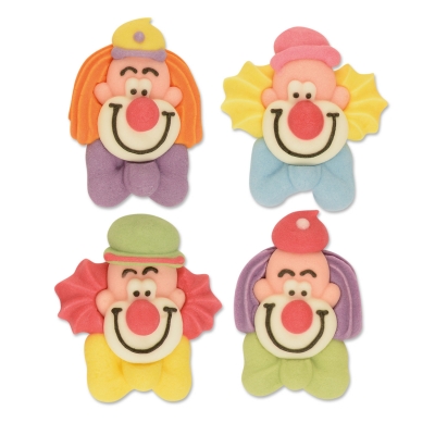 Petites têtes de clown, sucre 1 X60 pcs - 29 x 37 x 10 mm 