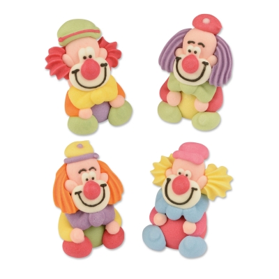 Clowns 3D, sucre 1 X48 pcs - 27 x 27 x 37 mm 