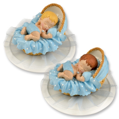 Bébé dans berceau, bleu 1 X2 pcs 