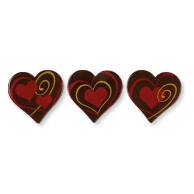 Coeurs en chocolat noir, ass. 1 X160 pcs - 32 x 31 mm 
