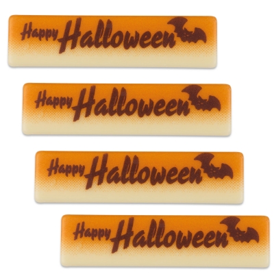 Plaquettes en chocolat blanc  Happy Halloween  1 X64 pcs - 60 x 15 mm 