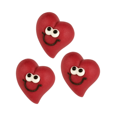 Coeur visages en pâte d'amandes 1 X48 pcs - 31 x 29 x 16 mm 