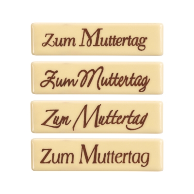 Plaquettes en chocolat blanc, „Zum Muttertag“ 1 X96 pcs - 60 x 15 mm 