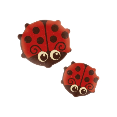 Coccinelles en chocolat blanc, grands et petits 1 X196 pcs - 30 x 27 mm/ 20 x 18 mm 