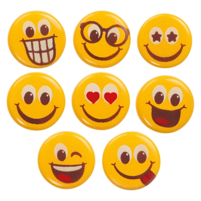 Plaquettes Happy Faces en chocolat blanc 1 X240 pcs - Ø20 mm 