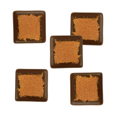 Petits carrés en chocolat noir, or antique 1 X240 pcs - 20 x 20 mm 