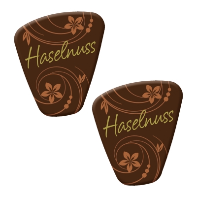 Décors pour spécialités  Haselnuss , chocolat noir 1 x140 pcs - 29 x 35 mm 