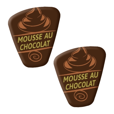Décors de spécialités  Mousse au Chocolate  chocolat noir 1 X140 pcs - 29 x 35 mm 