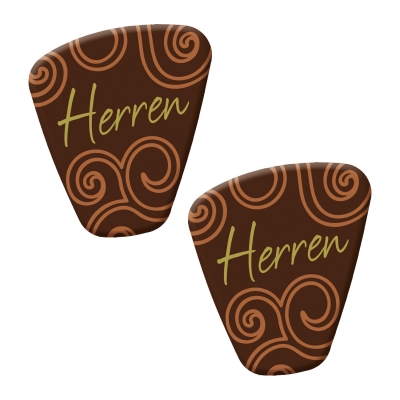 Décors pour spécialités  Herren , chocolat noir 1 X140 pcs - 29 x 35 mm 