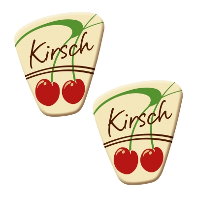 Décors de spécialités  Kirsch , chocolat blanc 1 X140 pcs - 29 x 35 mm 