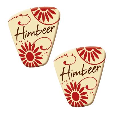 Décors pour spécialités  Himbeer , chocolat blanc 1 X140 pcs - 29 x 35 mm 