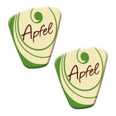 Décors pour spécialités  Apfel , chocolat blanc 1 X140 pcs - 29 x 35 mm 