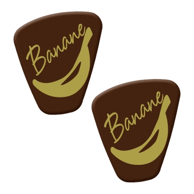 Décors de spécialités  Banane , chocolat noir  1 X140 pcs - 29 x 35 mm 