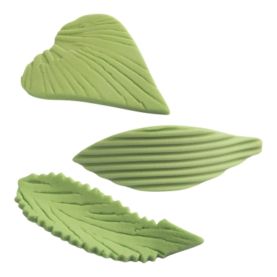 Feuilles vertes, en sucre adragant 1 X120 pcs - 60X 18 mm - 34X 43 mm - 67X 25 mm 