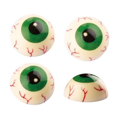 Yeux d'Halloween 3D creux, chocolat blanc 1 X80 pcs 