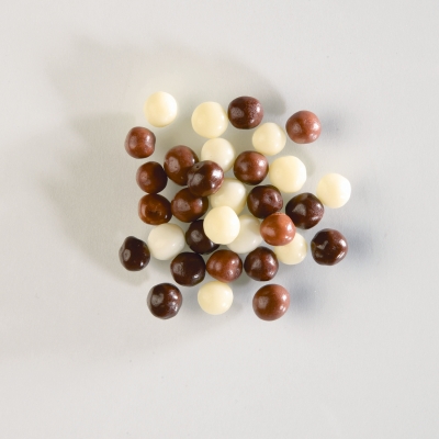 Décor à parsemer, Perles 3 chocolats croustillantes, 1X 400 g - Ø 4 / 10 mm 