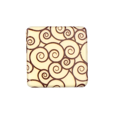 Carrés en chocolat blanc, cercles 1 X135 pcs 