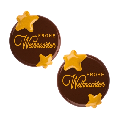 Plaquettes  Frohe Weihnachten , choco. noir 1 X135 pcs 