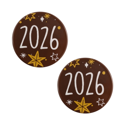 Plaquettes rondes  2025 , chocolat noir 1 X135 pcs 